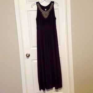 Purple (Eggplant) Embellished Maxi Dress
